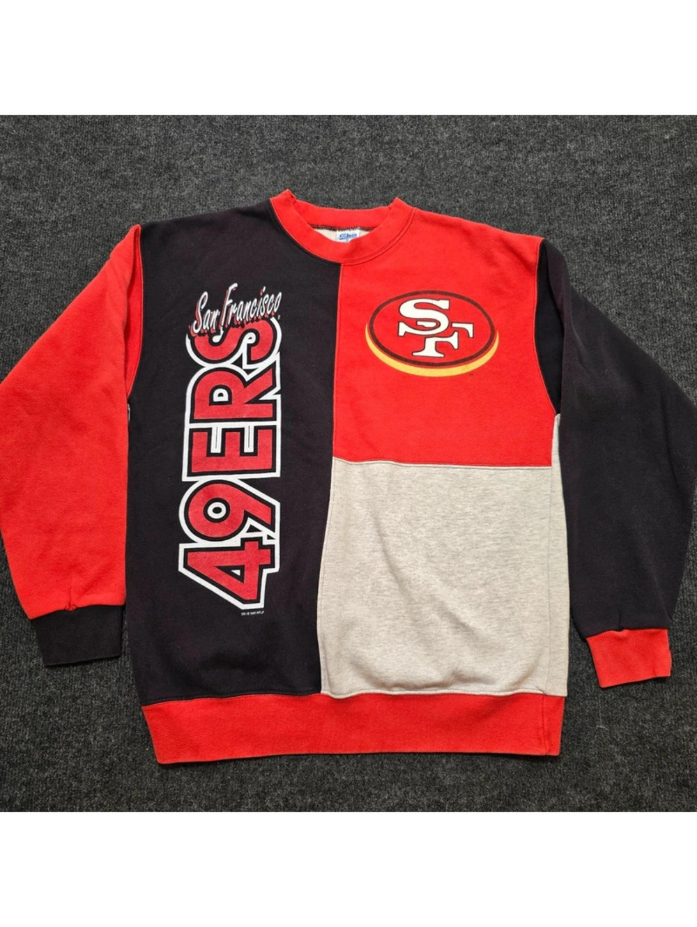 Vintage 90s Salem Sportswear 49ers Sweatshirt Medium Colorblock San Francisco